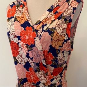 NWOT Women's sleeveless faux wrap floral print dress 41 Hawthorn Stitchfix Large